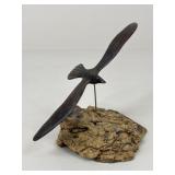 Carved Wooden Seagull On Driftwood