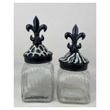 Pair Of Glass Canisters