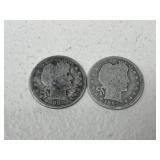 1890 - 1900 Barber Quarters / 2 pc