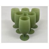 Green Frosted iced Tea Glasses / 6 pc