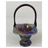 Purple Carnival Glass Basket