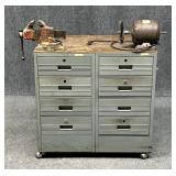 Tool Cabinet Vice & Dunlap Bench Grinder