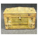 Painted Wood & Metal Trunk
