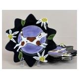 Groovy Cat & Dog Ceramic Plates|4 pc