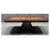 Carved Wood Dining Table w / Leaf