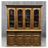 Ethan Allen Lighted Wood China Cabinet