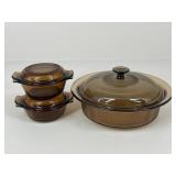 Vision & Fire King Casserole Dishes w/ Lids