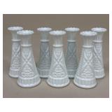 Milk Glass Vases|7 pc