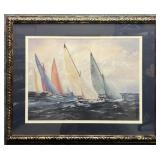 "Sailboats" S/N Print by B. Sumrall