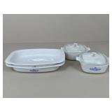 Corning "Blue Corn Flower" Casserole Dishes/ 4 pc