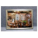 Large Beveled Mirror Framed