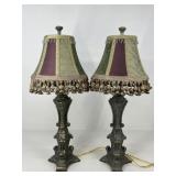 Pair Of Resin Lamps w/ Shades