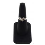14k White Gold Diamond Ring Sz 5