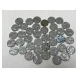 Pre 1964 Jefferson Nickels / 40 pc