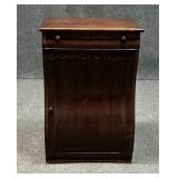 Antique Carved Wood Cabinet w / Curved Door