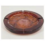 Vintage Blenko Large Amber Glass Ashtray