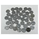 Pre 1964 Jefferson Nickels / 40 pc