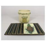 Pimpernel Placemats & Resin Waste Basket|5 pc
