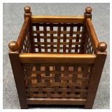 Wood Planter Holder w/ Lattice Grid Design