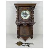 Cared Wooden Wall Clock