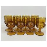 Amber Glass Goblets / 8 pc