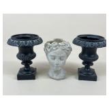 Metal & Plaster Vases / 3 pc