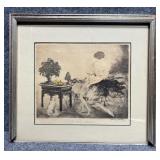 Louis Icart "The Japanese Garden" Colored Etching