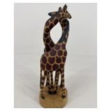 Carved Wood Giraffe Figure