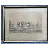 "Going the Pace" Hand-Colored Print Reproduction