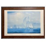 "Yachting Race in NY Harbor" Print by J.S.