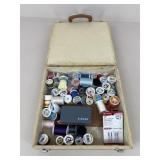 Vintage Sewing Box w/ Thread & Needles