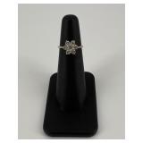 Sz 4 750 Silver & Diamond Ring
