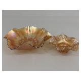 Marigold Carnival Glass Bowls|2 pc