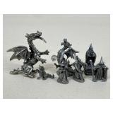 Dragon & Wizard Pewter Figure Assortment|7 pc