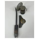 Caulking Iron, Lantern, & Level