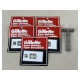Gillette Razor Handle & Blades / 6 pc