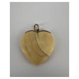 Wood & 14k Gold Heart Pendant