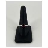 Sz 10 Sterling Silver & Ruby Ring