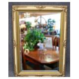 Large Beveled Mirror in Gold Tone Frame
