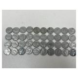 Pre 1964 Jefferson Nickels / 40 pc