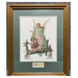 Angel Cross Stitch with engraved plate