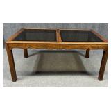 Henredon Wood & Smoked Glass Dining Table