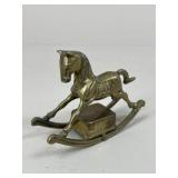 Brass Musical Rocking Horse Figure