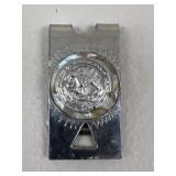 Money Clip w/ Coin & Mother Of Pearl Accent