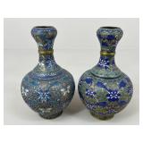 Cloisonnï¿½ Enamel Brass Vases