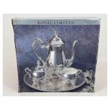 Royal Limited Silver Plate 4-Piece Tea Set NIB