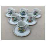 Porcelain Demitasse Coffee Cups & Saucers