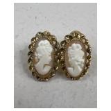 Cameo  Clip On Earrings