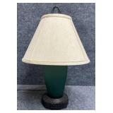 Metal & Glass Table Lamp w/Shade