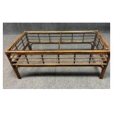 Bamboo Coffee Table W/Glass top